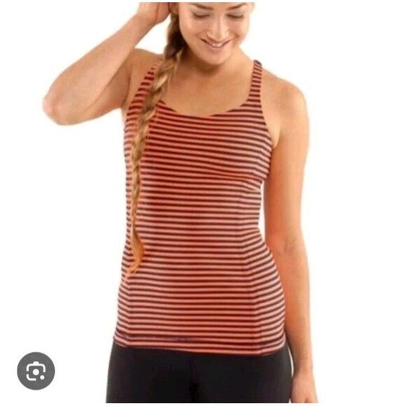 Lululemon Cool Racerback II Tank Top Size 4 Orange Coral - Picture 1 of 6